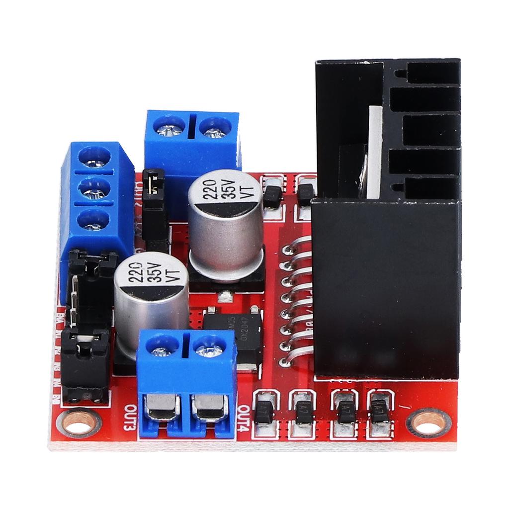 Motordriverkort Dobbeltkanal H-bro PCB Elektrisk komponent L298N DC 5V35V