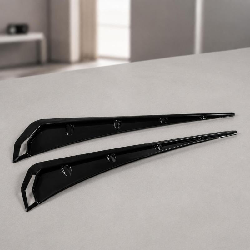 Anti-Collision Vehicle Body Spoiler Trim with Defined Profile and Adhesive-Backed Installation Without Body Drilling