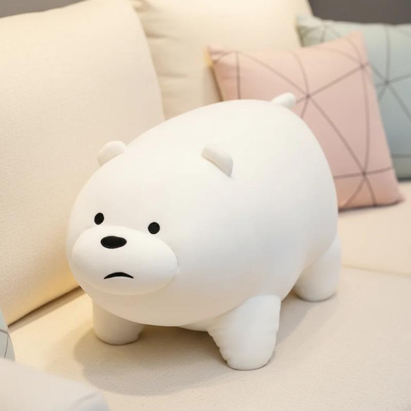 We Bare Bears Plüschtiere: Ultraweiche Riesenbär Kuschelkissen | Niedliche Eisbär/Braunbär/Pandabär Kuschelpuppen | 28-48cm Flauschiges Sofa