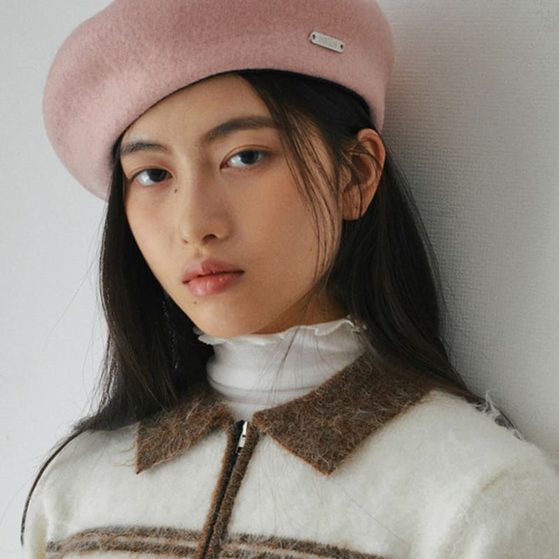 BELLOL Embroidry Wool Beret SKY