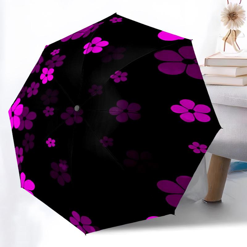 1pc Floral Pattern Automatic Cute Umbrella 8-Bone Design Compact Gear for Outdoor Travel, Perfect Holiday Gift yy251230050