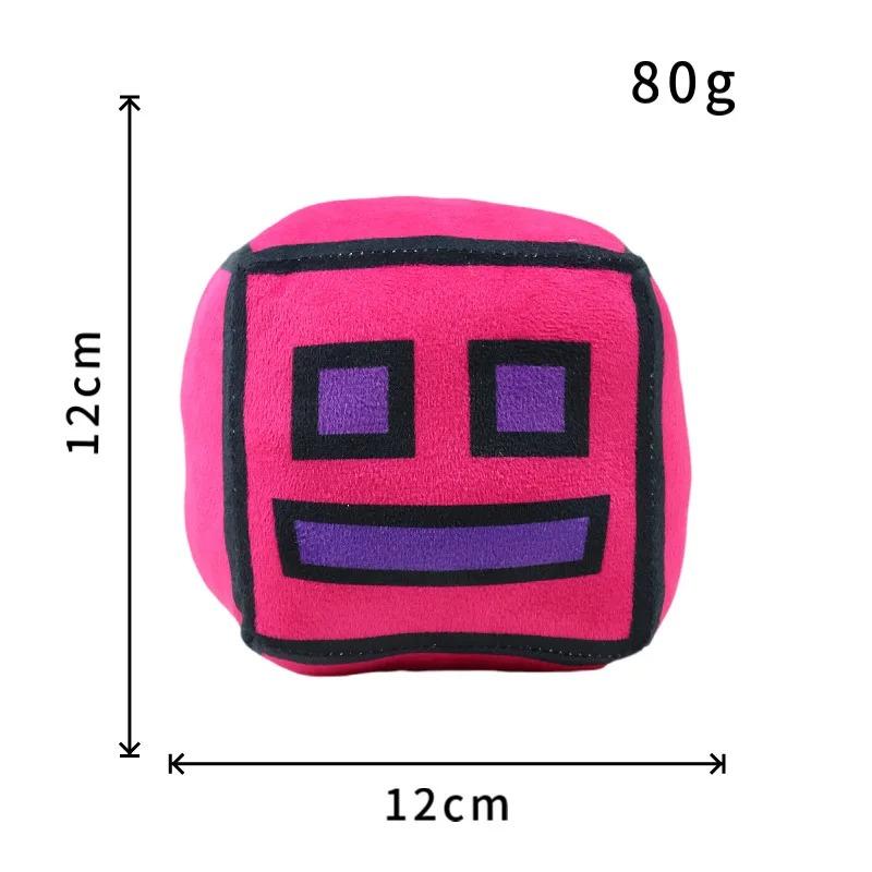 Juguetes de Peluche Cubo Geometry Dash Almohada Pequeña Muñeco de Peluche Relleno Colgante Cuadrado Juego Lindo Decoración para el Hogar Regalo de Cumpleaños para Niños