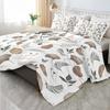3pcs Various Plant Leaves Printed Quilt Set- Includes 1 Quilt Cover and 2 Pillow Cover (without Filler)