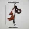 Original Vintage Bear Donut Bag Charm PU Leather Keychain Pendant Cute Multifunctional Birthday Gift Bag Charm for Backpack