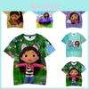 Cute Gabby's Dollhouse 3d Print T-shirt For Girls Comfortable Milk Silk Fabric