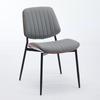 Dining Chairs Set of 2 Mid Century Faux Leather Chair with Walnut Bentwood Back Upholstered Seat Metal Legs Adjustable Foot(Gray PU),DE1849GY