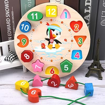 1 szt. Zabawki Montessori Dzieci Drewniane Kształty Kolor Sortowanie Zegar Puzzle Wczesna Nauka Edukacyjne Gry Nauczanie Dzieci Zabawki Prezentowe