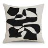 2024 Nordic Abstract Linen Pillowcase Simple Black and White INS for Home Sofa Bedside Car Pillowcase