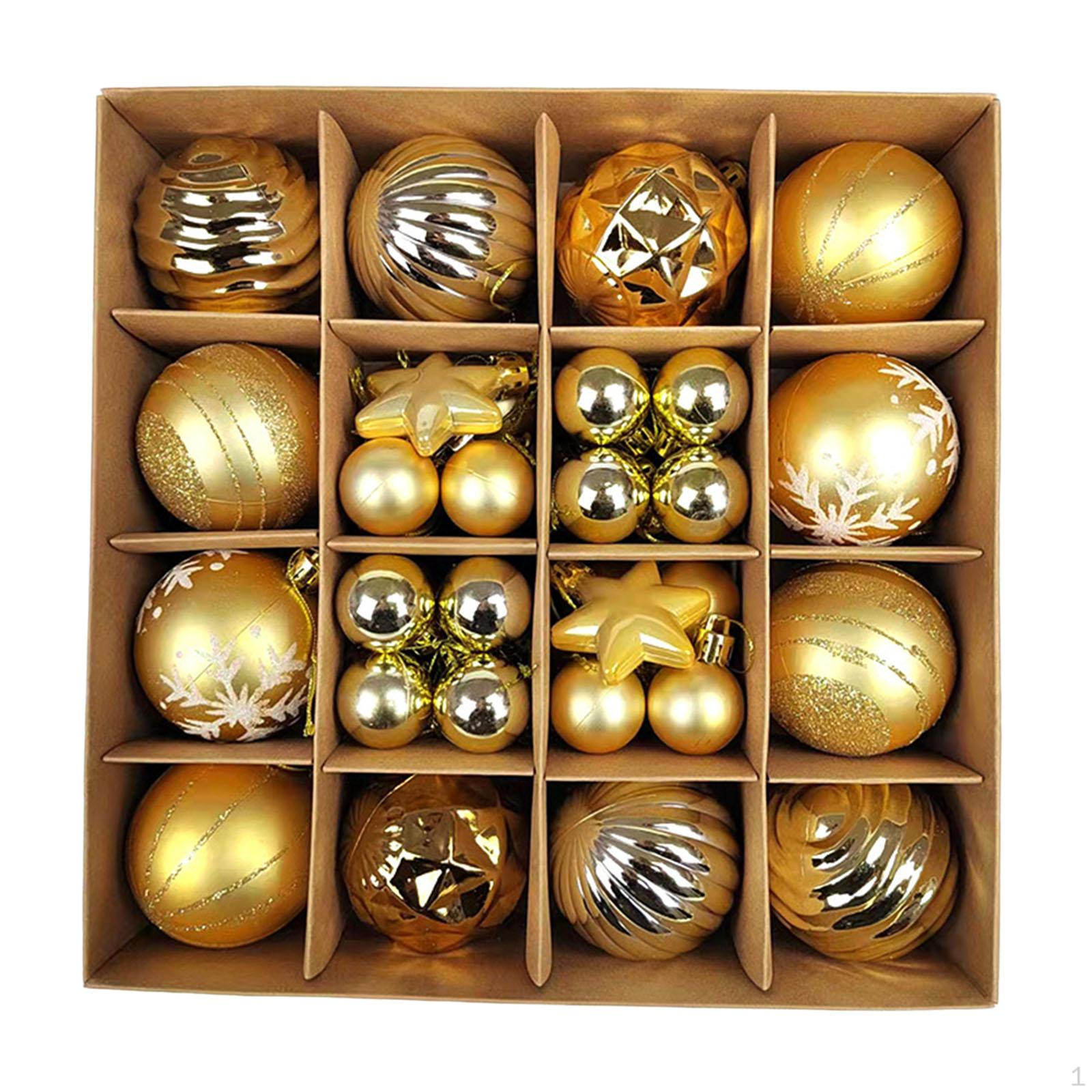 

Christmas Balls Decoration Shatterproof 3cm-6cm Baubles Assortment for Festival Wreath Garland Decor Golden