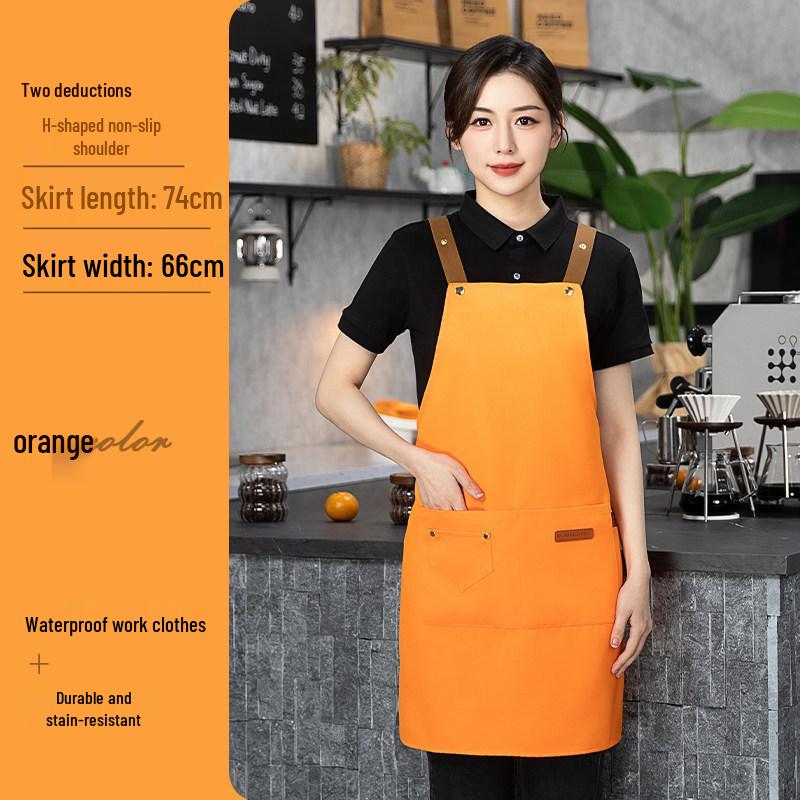 Wasserdichte Schürze mit Logo-Aufdruck für Gastronomie, Cafés und Milchtee-Stände - Jugendliches Design mit Bundband