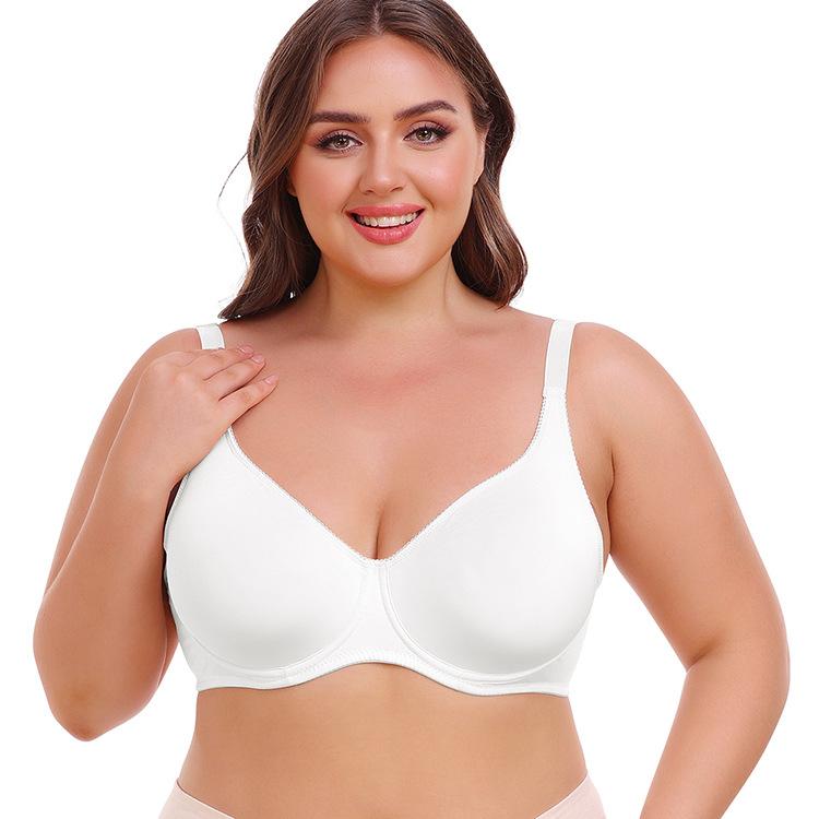 

Plus Size Wireless Sports Bra, American Style Cross-Border Back Closure Bralette 6XL білий