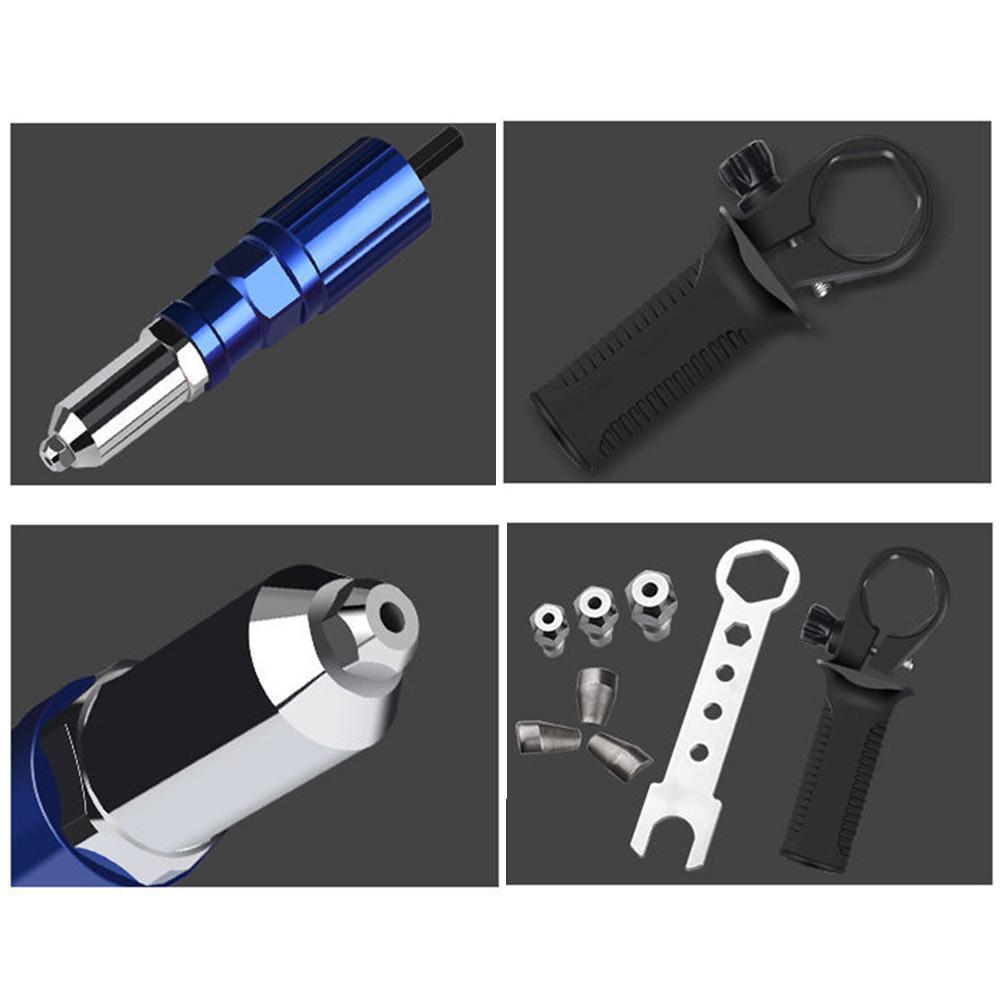 Cordless Electric Rivet Gun Riveting Tool 2.4mm-4.8mm Rivet Nut Gun Drill Adapter Insert Nut Pull Rivet Tool