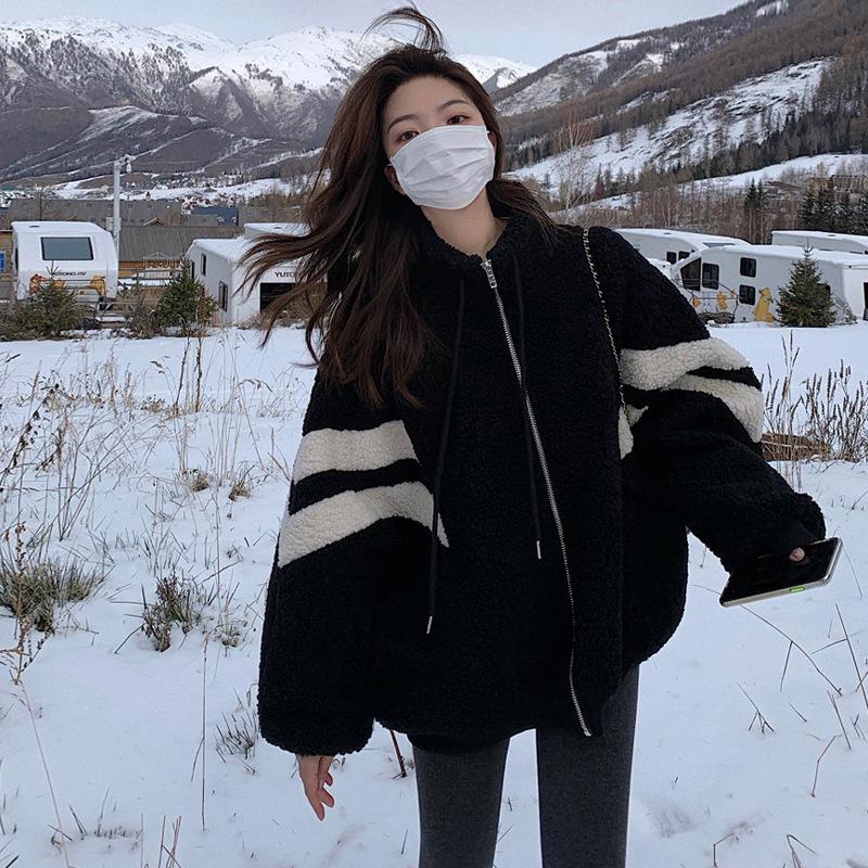 Womens' Lambswool Coat: Warm, Thick, Trendy Korean Style for Autumn & Winter