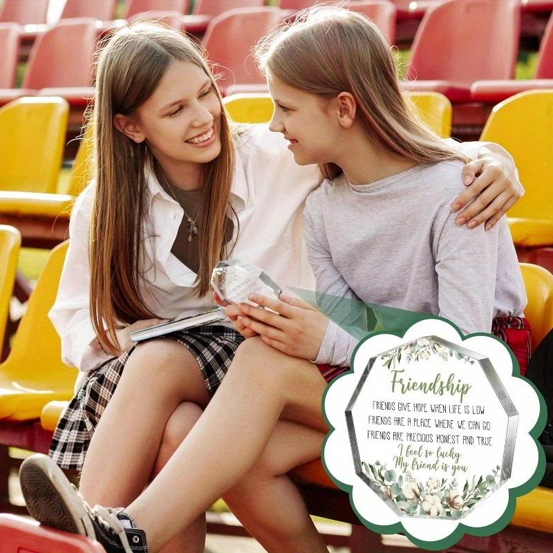 Cotton Flower Friendship Heart - Acrylic Keepsake for Coworker & Retirement Gifts