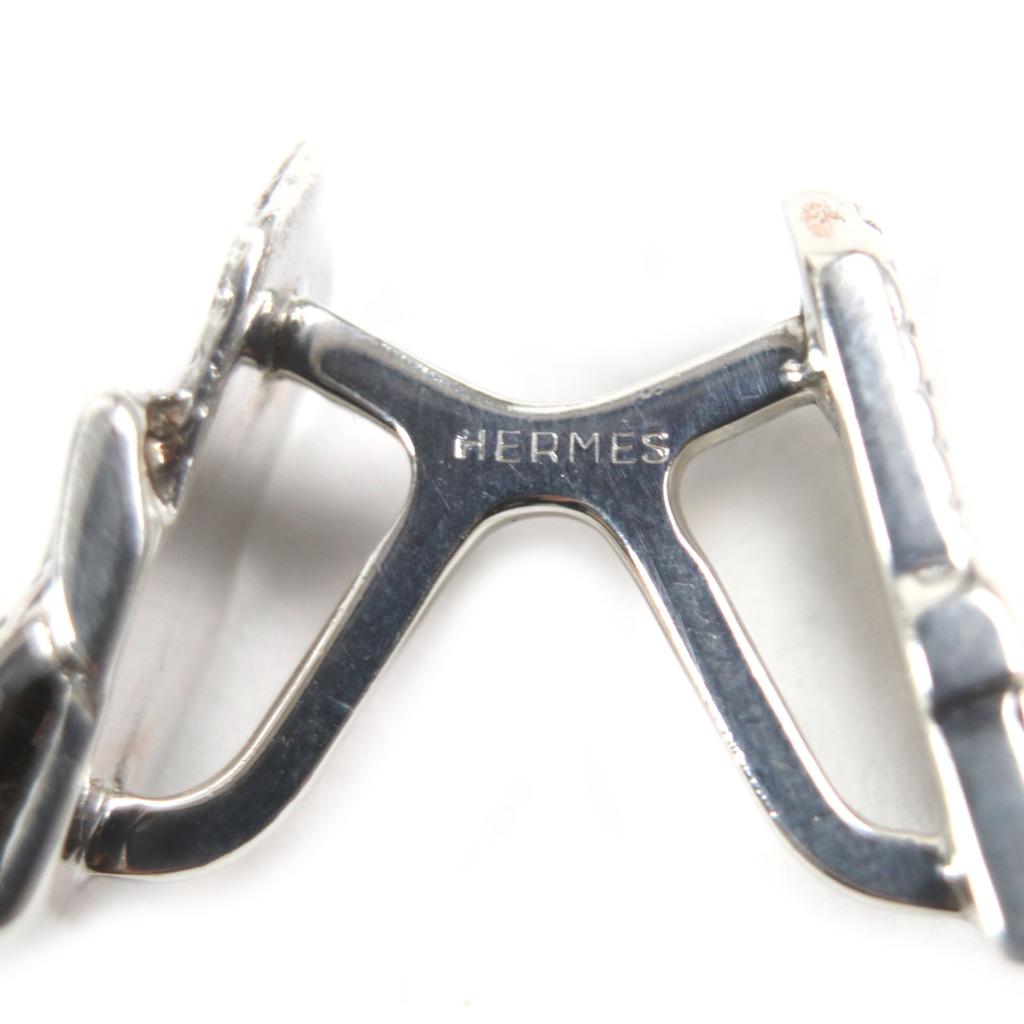 Great HERMES Cufflinks cufflinks Belt motif Silver mens Used
