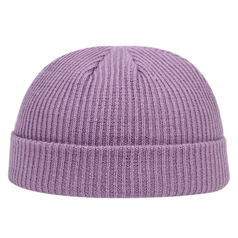 Autumn Winter Melon Cap Men Women Knitted Hat Beanie Skullcap Sailor Caps Cuff Short Brimless Retro Navy Style Hats Casquette