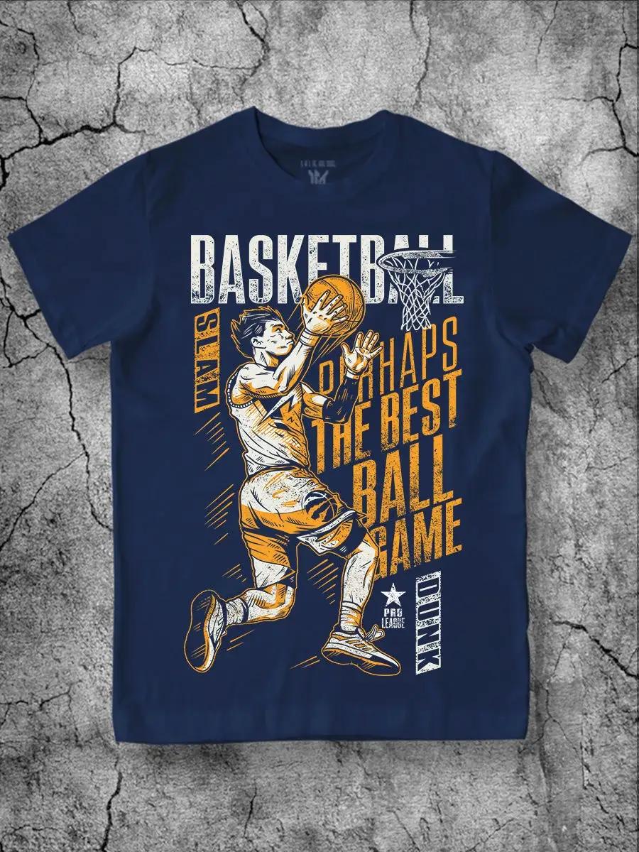 Blue Printed Basketball T-shirt 3XL