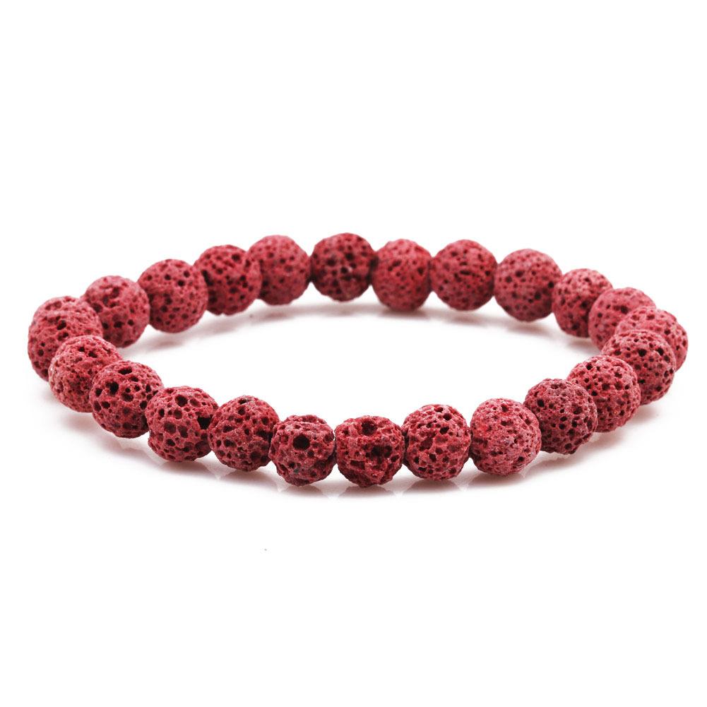 1Pcs 8mm Volcanic Stone Bracelet Multicolor Colorful Fire Rock Bracelet