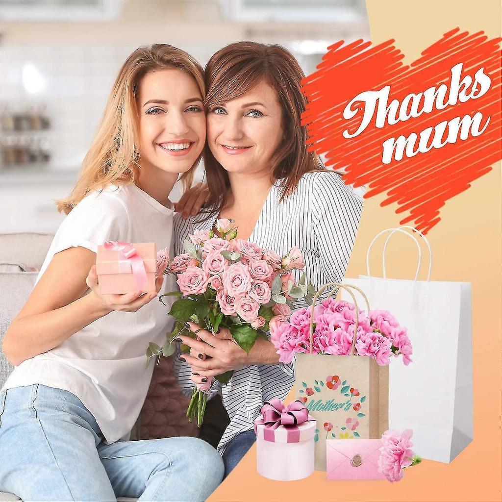 20 Pcs Brown Paper Gift Bags 21*11*27CM, Paper Bags with Handles
