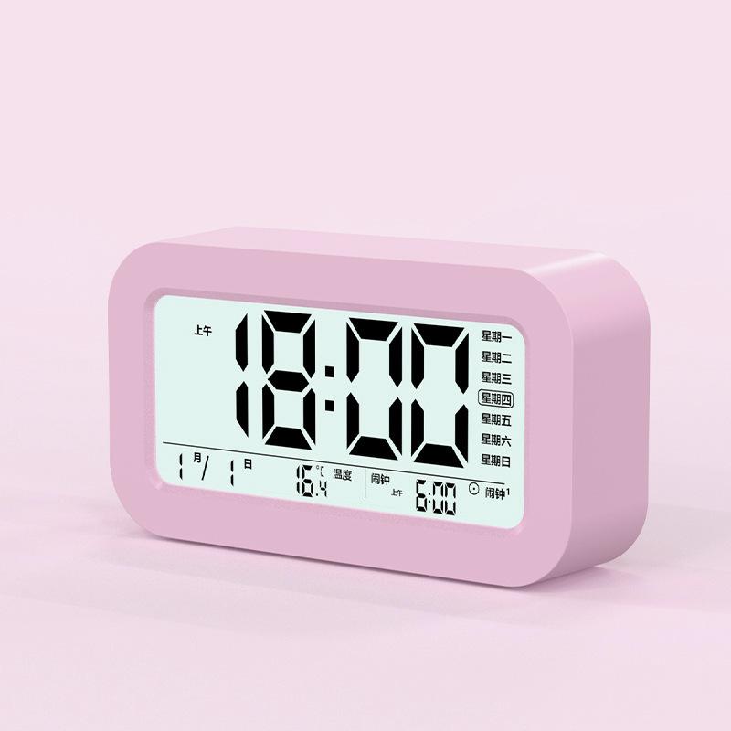 Clock LCD Lazy Sleepy Backlit Alarm Clock Silent Temperature Electronic Clock Digital Clock Gift Clock