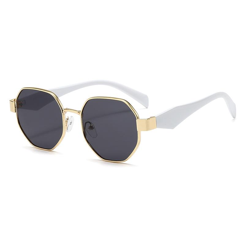 

Non-polarized Retro Metal Frame Sunglasses Women Fashion Polygon Frame Sunglasses Decorative Glasses