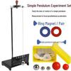 Enkelt pendel experiment set: Utforska förhållandet mellan period och vinkel och mät gravitationsaccelerationen med en stålkula