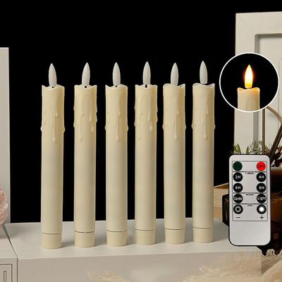 Flameless Candles 6 Pieces with Remote Timer LED Fake Candles Battery Operated for Indoor Outdoor Table Centerpieces Fireplace