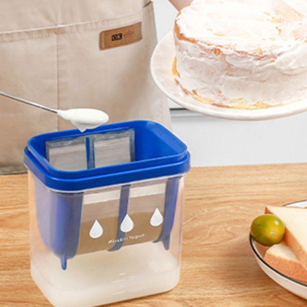 Quaderförmige Japanische Joghurt-Siebbox Blau/Weiß Molkeabscheider Kaltextraktion