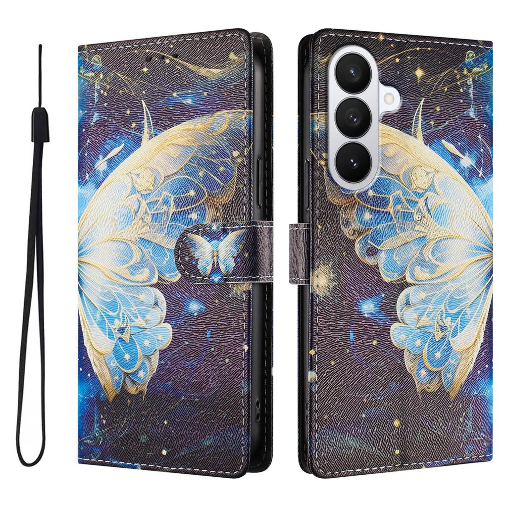 For Samsung Galaxy S26/S26 Pro Case Pattern Print PU Leather Wallet Phone Cover with Wrist Strap