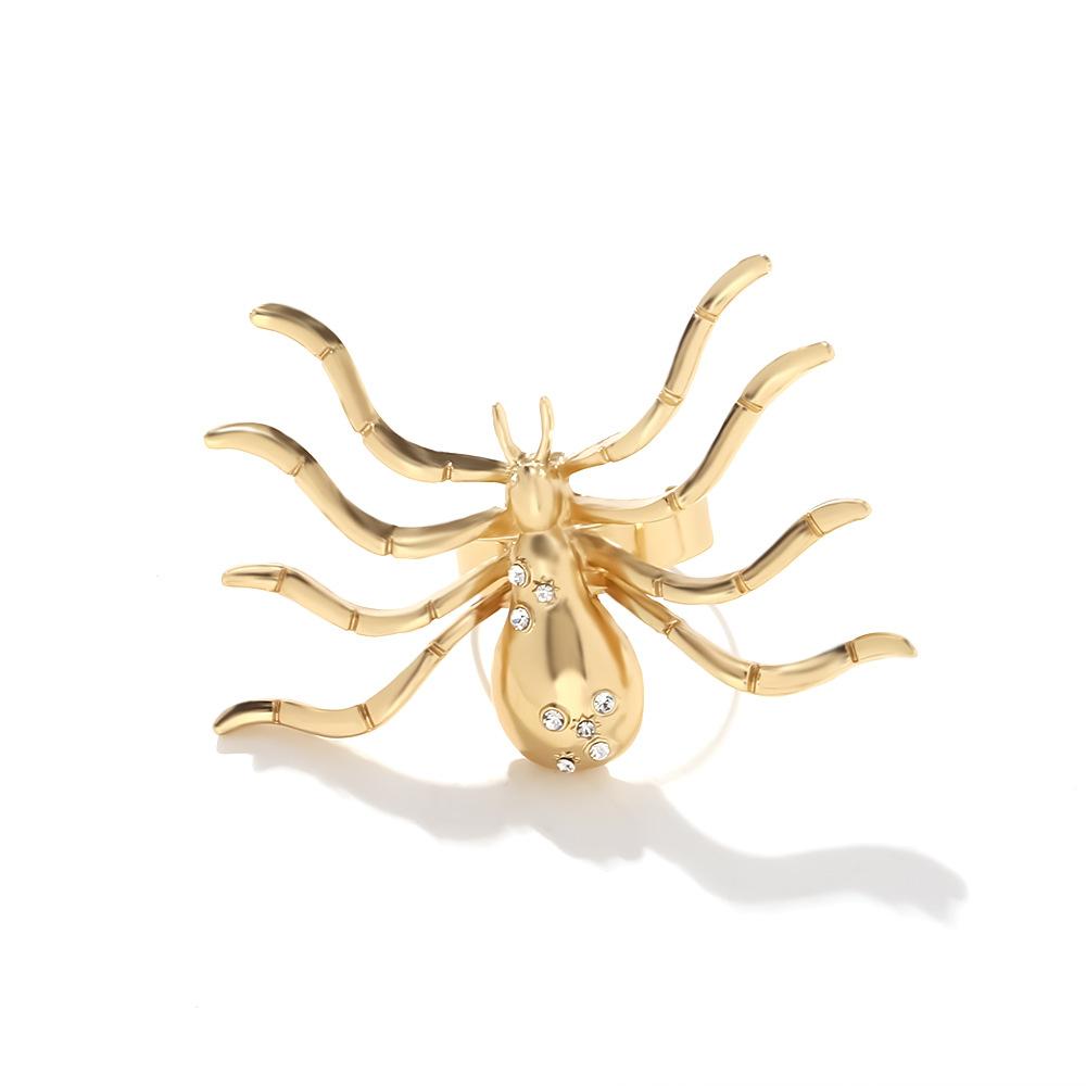 Exaggerated Metal Spider Animal Ring for Women European American Personality Unique Vintage Jewelry Party Accessories