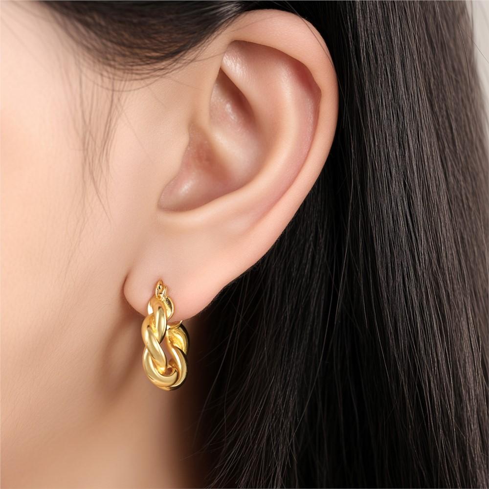 Orecchini Versatili in Argento 925 Dorato Temperamento Gioielli Orecchini a Cerchio Versatili Per Donne Gioielli Regali per Feste di Compleanno