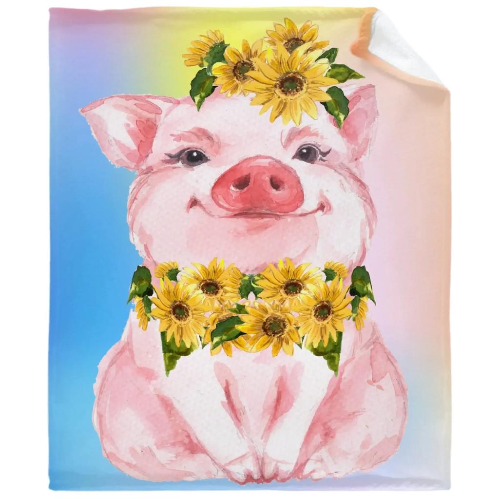 Pig Blanket Gifts for Women Pig Lovers,Pink Pig Blankets for Girls Boys,Cozy Warm Cute Animal Flannel Throw Blanket for Bed Sofa