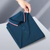 Men'S High-End Solid Color Short Sleeve Lapel Polo Shirt Business Casual Young And Middle-Aged Men'S Top