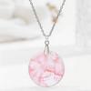 Round Slice Stone Pendent Necklace Natural Tiger Eye Lapis Lazuli Stone Chain Necklace Exquisite Jewelry Gift For Women