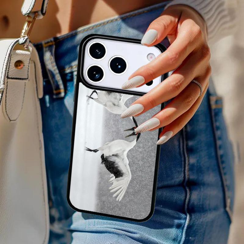 Red-crowned Crane Bird Phone Case For iPhone 17 Air 14 15 13 12 Max Cover For Apple 16e 11 Pro Max Plus Coque
