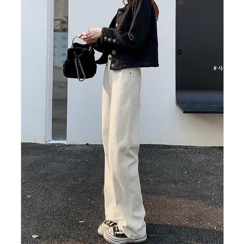 Damen Jeans mit hoher Taille und weitem Bein - Sommer 2025, Locker & Schlankmachend, Bodenlang