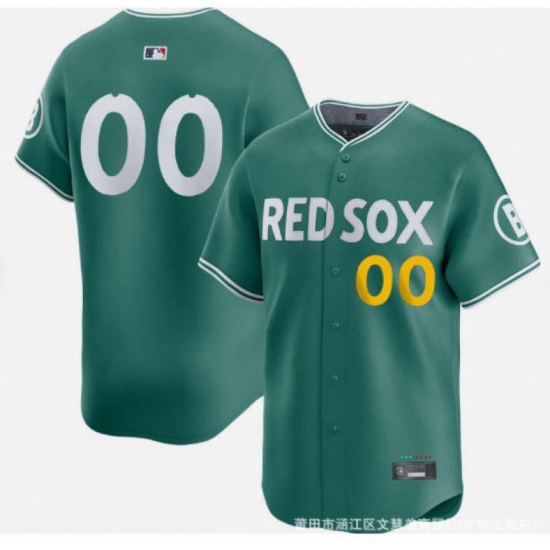 Maglia da Baseball Boston Red Sox Green City Connection Edizione Limitata con Numeri Ricamati 2 11 16 34