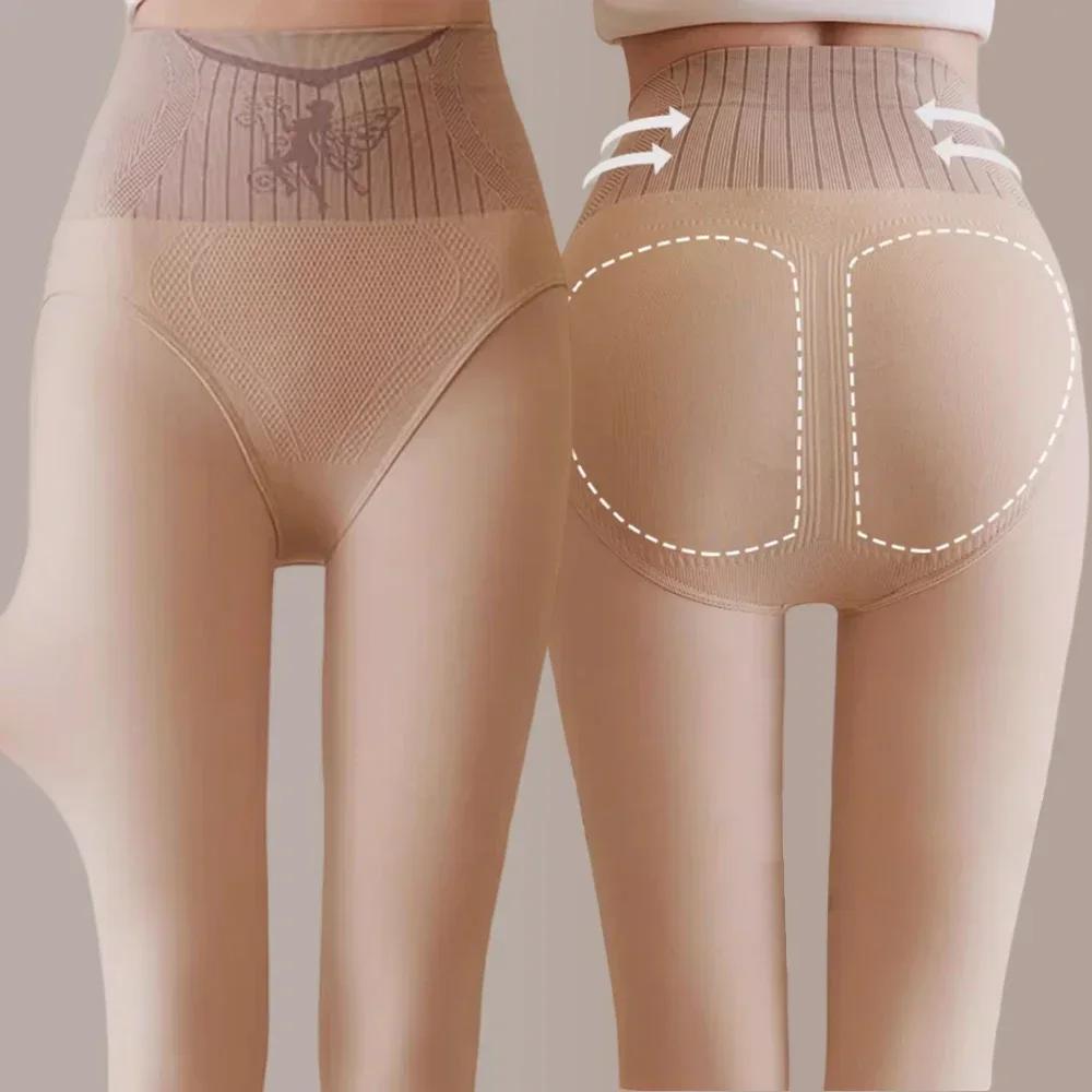 Fashion Printing Thicken Warm Tights Women Winter High Waist Thermal Stockings Leggings Sexy Translucent Fleece Velvet Pantyhose