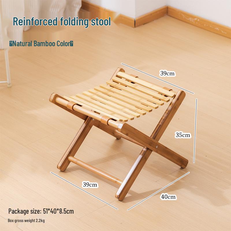 Premium Widened Bamboo Folding Lounge Chair for Home & Outdoor Use - Reinforced & Cool for Summer Relaxation