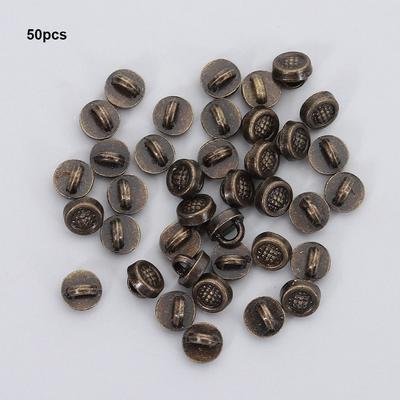 50pcs 4mm Doll Round Shape Buttons Mini DIY Ultra-small Buckles Metal Doll Shoes Buckles 1/6 Doll Clothing Buckles Accessories