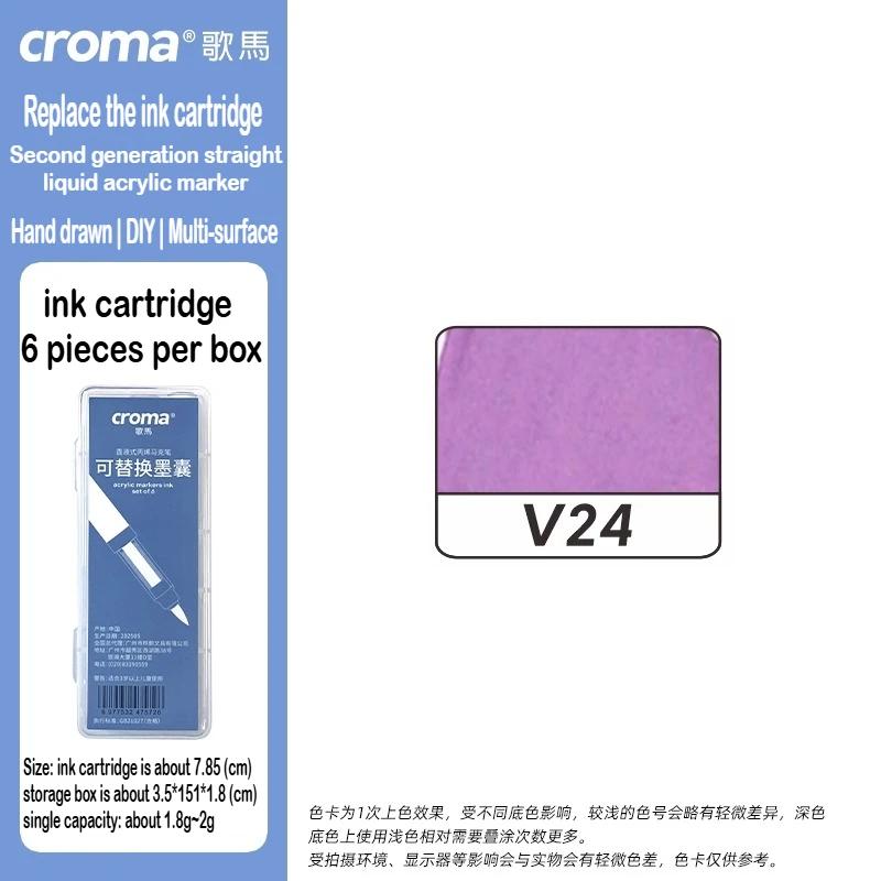Croma 160/24 Color Replaceable Ink Refill Liquid Soft Tip Acrylic Marker Non Toxic Waterproof School Office Supplies Stationery