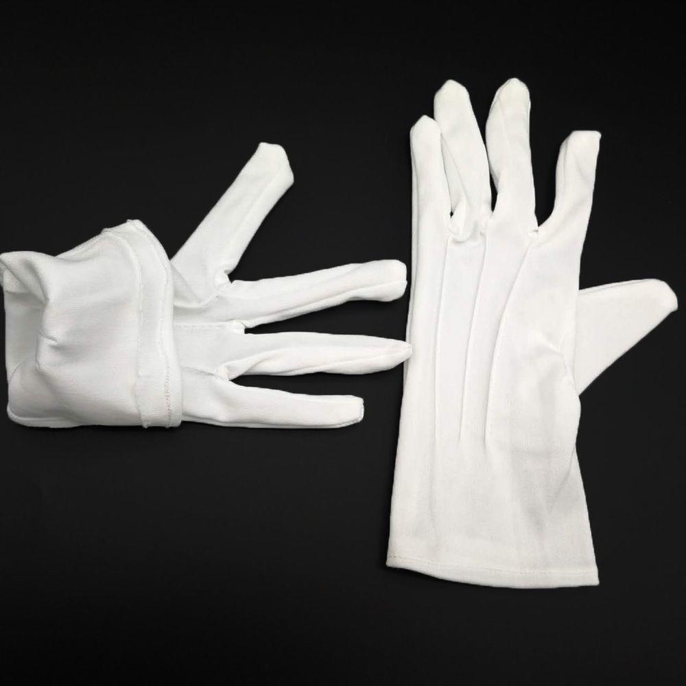 2pcs White Formal Gloves Tuxedo Honor Guard Parade Inspection Collection Serve Thin Gloves Thick Gloves Performance Gloves Men