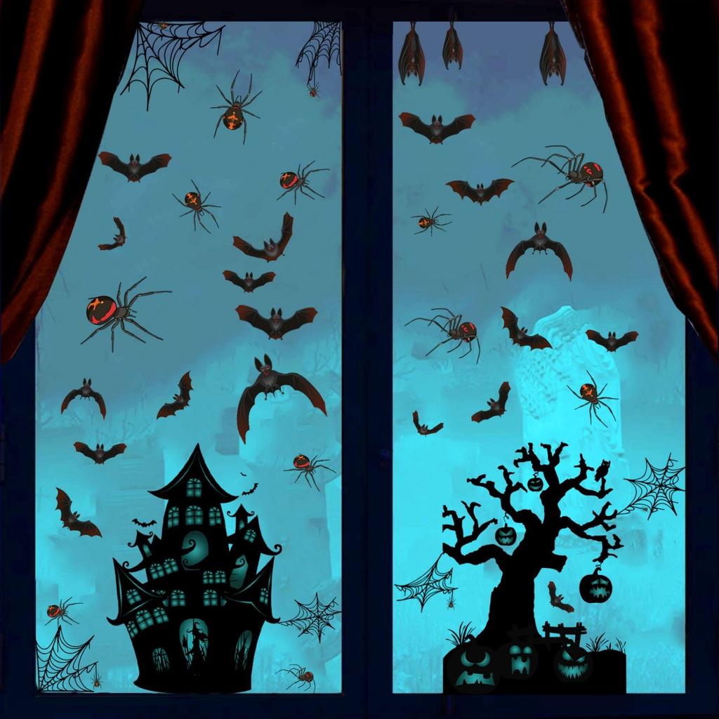 6-Pack Halloween Castle Decoration Wall Sticker Window Sticker Creative Wall Sticker