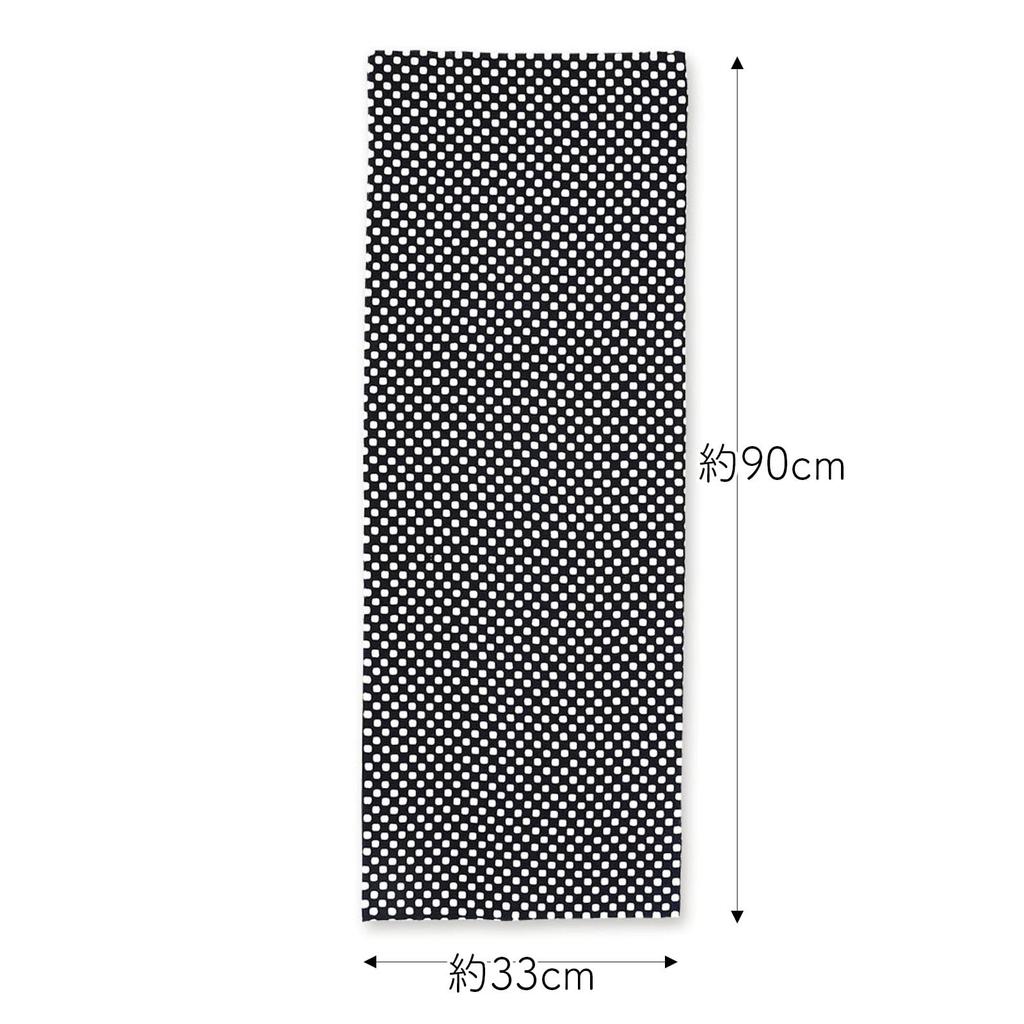 Miyamoto Towel Miyamoto Tenugui Hand Towel with Small Checkered Made In 33 X 03589 Chū-sen Pattern, Pattern, Japan, Black, Approx. 90cm,