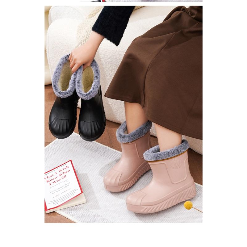 Ladies' Anti Slip Waterproof Warm Cotton Shoes Snow Boots Kitchen Outdoor Car Wash Cold Storage Work Shoes