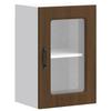 VidaXL Kitchen Wall Cabinet and Glass Door Kalmar Brown Oak, Kitchen Wall Unit, Wall Cabinets with 853534