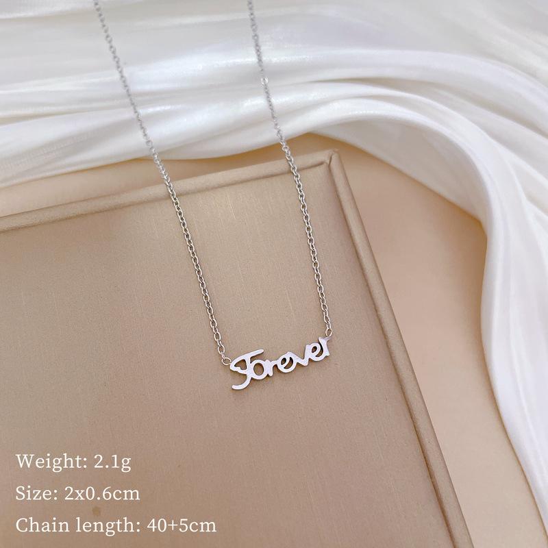 Ring Smart Light Luxury Temperament Gorgeous Full Diamond Necklace Women'S Versatile Collarbone Chain Titanium Steel Chain