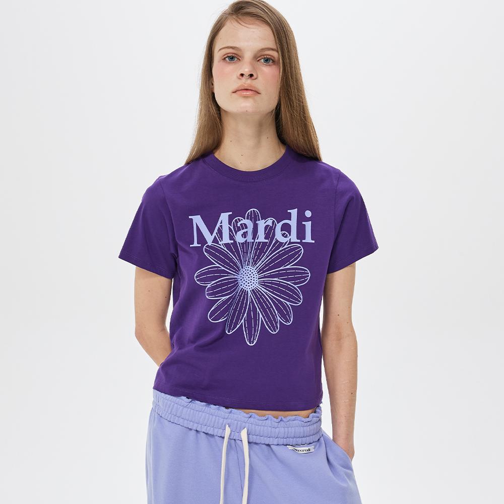 [mardimercredi] Облегающая футболка Flowermardi Фиолетовая Сиреневая