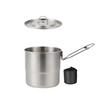 3L 304 Stainless Steel Camping Bowl with Folding Handle Portable Outdoor Hiking Backpacking BBQ Picnic Travel Cooking Pot Cookware Dishware