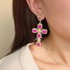 Pinkdudu Personality 3 Color Glass Cross Drop Earrings Vintage Romantic Luxury Rhinestone Earring for Women Jewelry PD1300